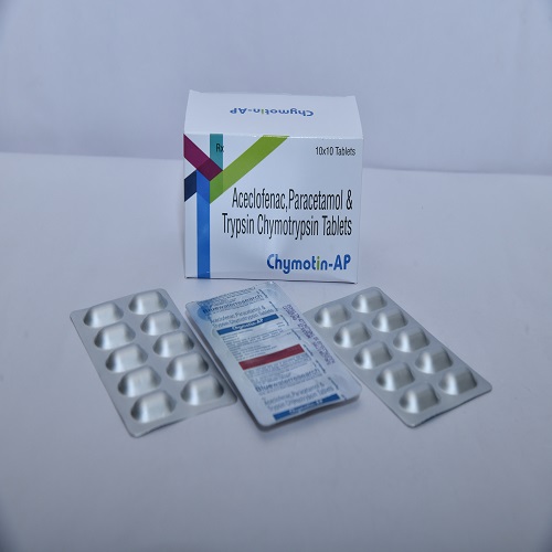 EACH FILM COATED TABLET CONTAINS: TRYPSIN:CHYMOTRYPSIN….. (6:1 RATIO)-50000 ARMOUR UNITS, ACECLOFENAC….100MG,PARACETAMOL….325MG     (YELLOW OXIDE OF IRON)..TABLET